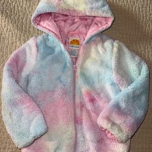 C&C California Pink and Cream Faux Fur Jacket